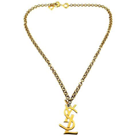 vintage ysl chain necklace|Yves Saint Laurent Necklaces .